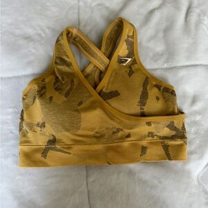 YELLOW GYMSHARK SPORTS BRA